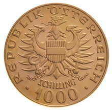 Austrian 1000 Schilling Gold Coin - 1976 Babenberger