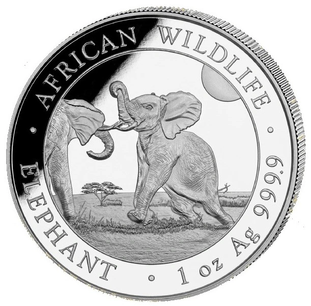 2024 1oz Afrikaanse Wilde Dieren Somalische Olifant Zilveren Munt