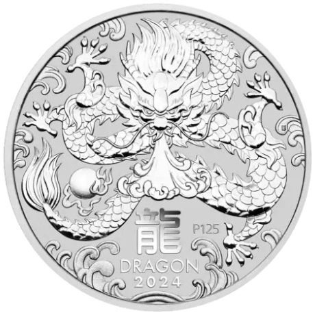 2024 Perth Mint Jaar van de Draak 1oz Zilveren Munt