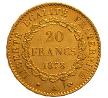 1878 20 French Francs - Guardian Angel - A