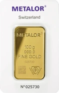 Metalor 100 Gram goudbaar