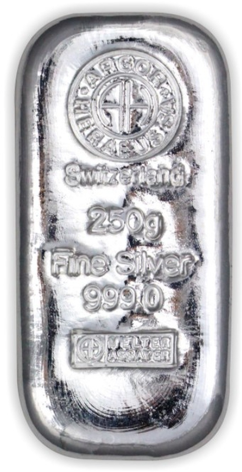 Argor-Heraeus 250 Gram Zilveren Baar