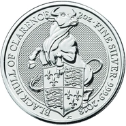 2 troy ounce zilveren Queen's Beast munt - Black Bull of Clarence - 2018