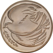 Gouden peace Dove munt WWII (box) - 1995