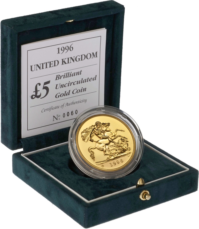 Brilliant Uncirculated Gold 1996 Five Pound Sovereign
