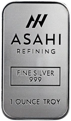 1 troy ounce zilverbaar Asahi Gemint