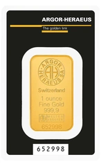 1 troy ounce goudbaar Argor-Heraeus