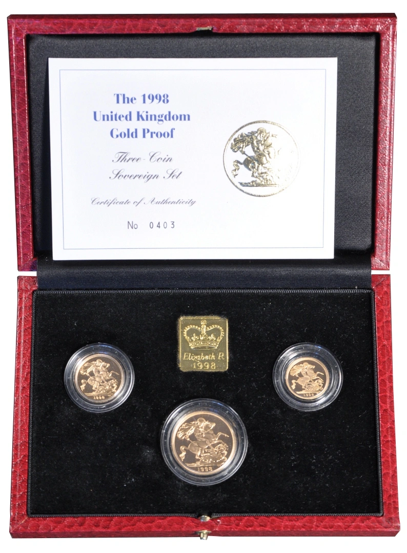 1998 Gold Proof Sovereign Three Coin Set