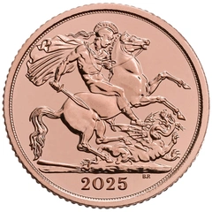 2025 gouden 1/2 Sovereign munt Laatste van het Roségoud