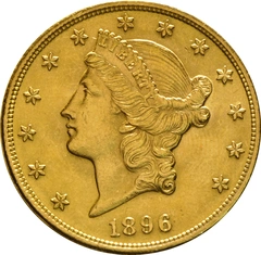 1896 gouden American Double Eagle (20 Dollar) munt Liberty Head Philadelphia