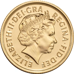 gouden Sovereign munt Elizabeth II 4de Portret