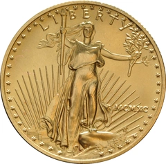 1990 1/2 troy ounce gouden American Eagle munt