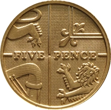 Gouden Vijf Pence Munt