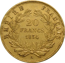 Boxed 20 French Francs - Napoleon III Bare Head