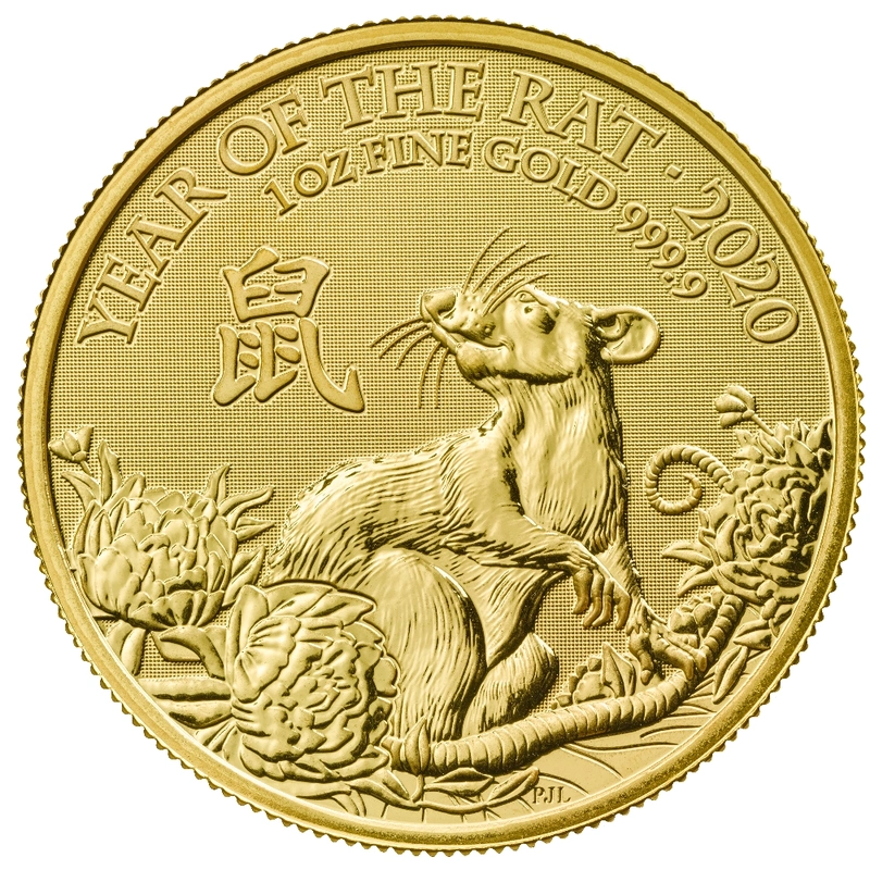 1 troy ounce gouden Lunar UK munt (rat) - 2020