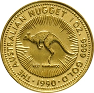 1990 1oz Gold Australian Nugget