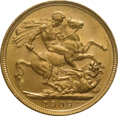 1909 gouden Sovereign munt Edward VII Melbourne
