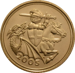 2005 gouden 1/2 Sovereign munt Elizabeth II 4de Portret