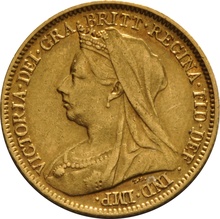 1901 Gold Half Sovereign - Victoria Old Head - London