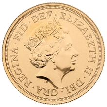 Elizabeth II Fifth Head Gouden Sovereign in Geschenkdoos