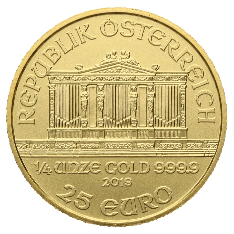 1/4 troy ounce gouden Philharmoniker munt - 2019