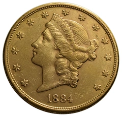 1884 gouden American Double Eagle (20 Dollar) munt Liberty Head San Francisco