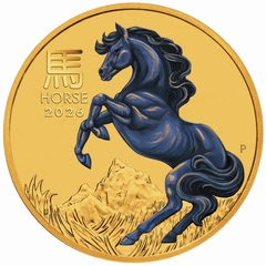 2026 1/10 troy ounce gouden Perth Mint Lunar gekleurde munt Year of the Horse