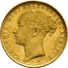1886 Gold Sovereign - Victoria Young Head - S