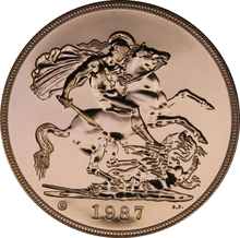 Brilliant Uncirculated Gold 1987  Five Pound Sovereign