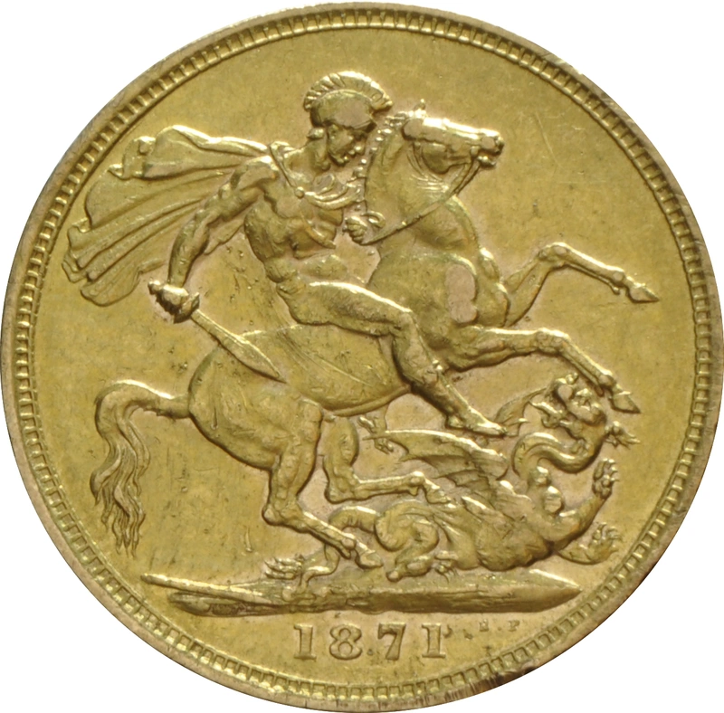 1871 Gold Sovereign - Victoria Young Head - S
