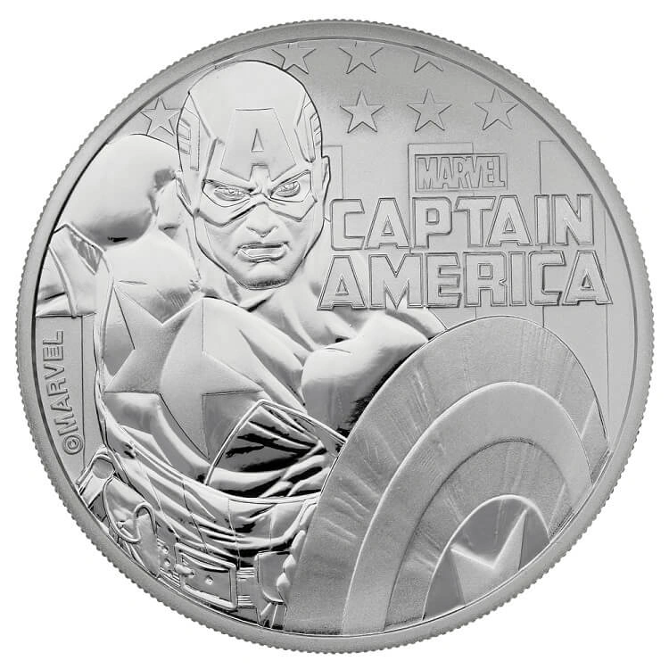 1 troy ounce zilveren Captain America munt - 2019