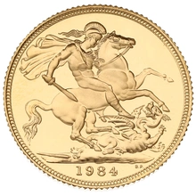 Gold Proof 1984 Sovereign Boxed