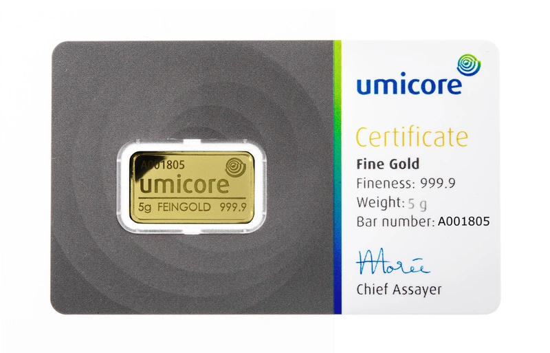 5 gram goudbaar - Umicore