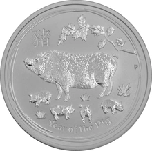 1/2 troy ounce zilveren Lunar munt - Varken - 2019