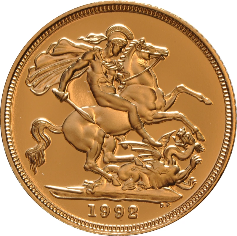 1992 Proof Sovereign Elizabeth Third head No box or certificate
