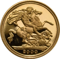 2000 Proof gouden 1/2 Sovereign munt Elizabeth II 4de Portret