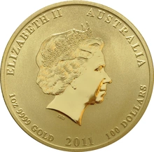 2011 1oz Gold Australian Lunar Year of the Rabbit