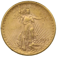 1922 gouden American Double Eagle (20 Dollar) munt St Gaudens Head Philadelphia