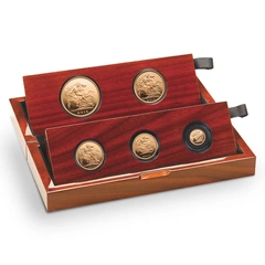 2015 Proof gouden Sovereign 5-munten set 5de Portret in doos