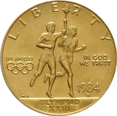 gouden American Eagle (10 Dollar) munt 1984 L.A. Olympische Spelen