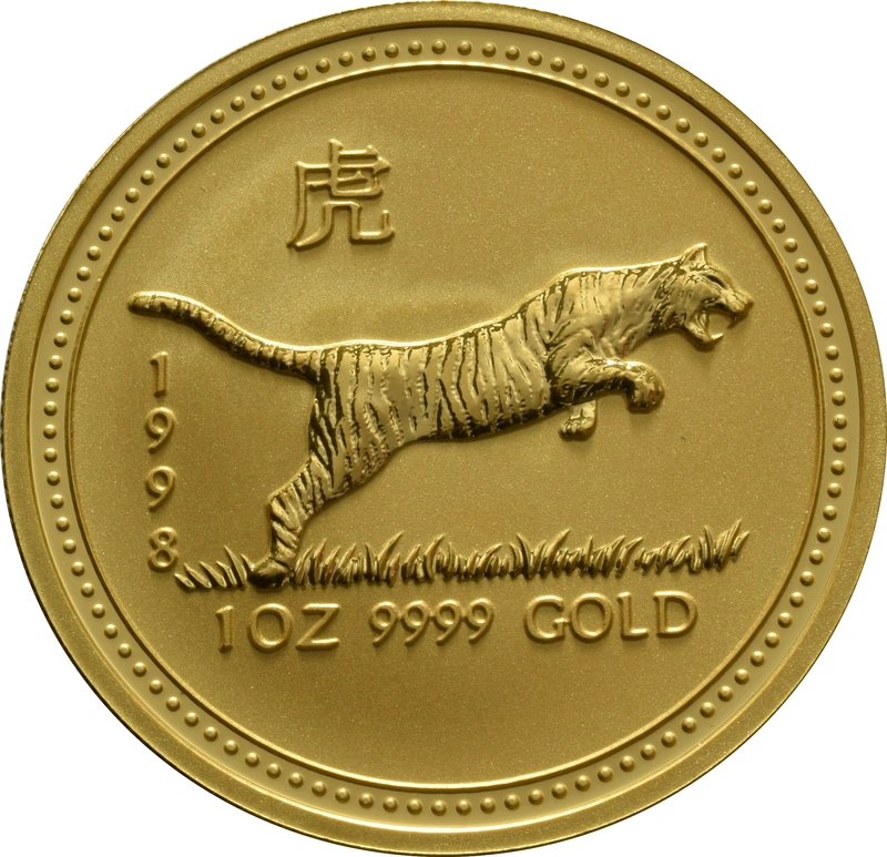 1998 Year of the Tiger Gold Coin 1oz Perth Mint Australian Lunar Series