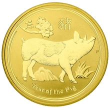 1 troy ounce gouden Lunar munt - Varken - 2019
