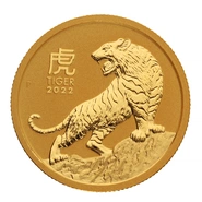 2022 Perth Mint Kwart Oz Year of the Tiger Gouden Munt