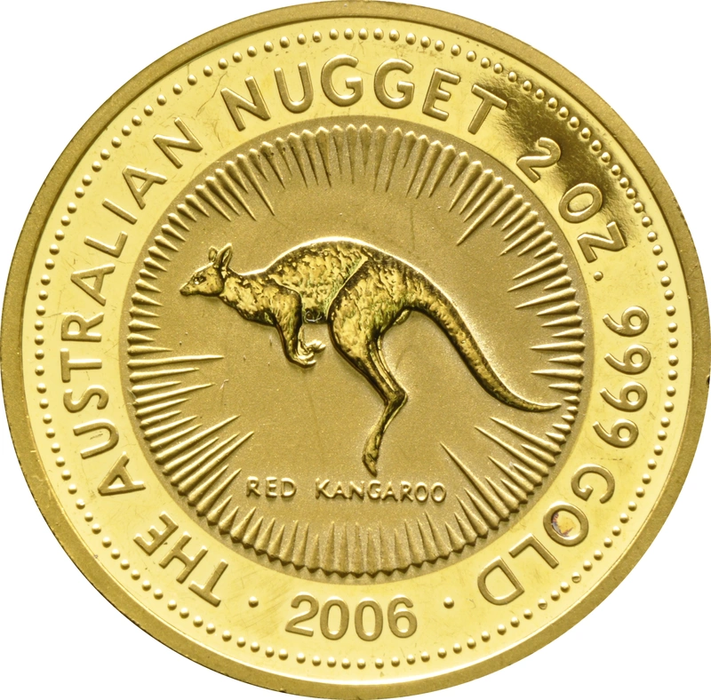 2006 2oz Australian Kangaroo Gold Nugget Coin