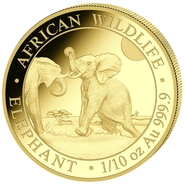 2024 1/10oz Somalische Olifant Gouden Munt
