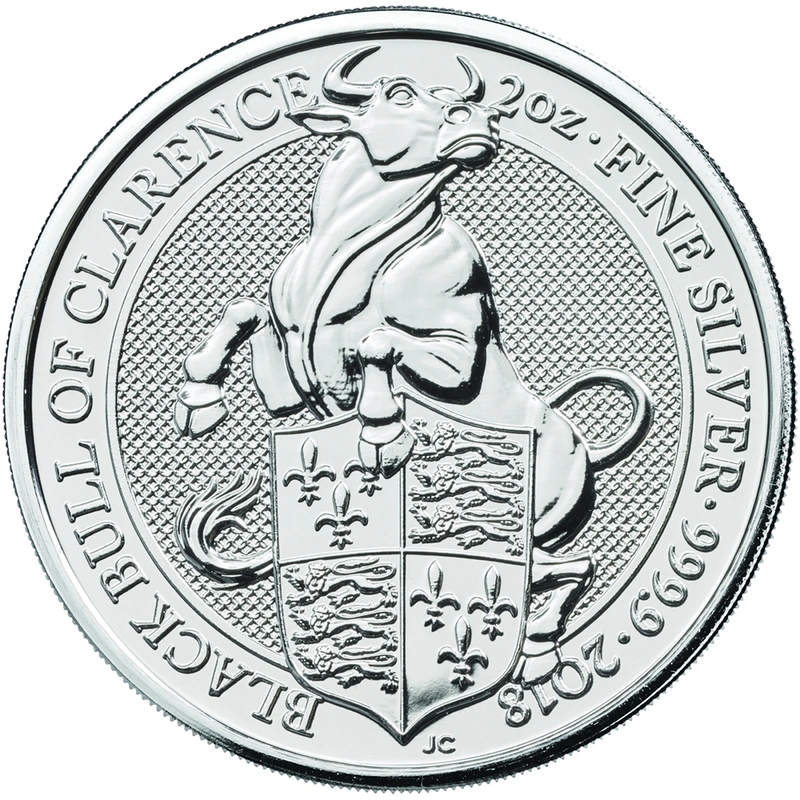 2 troy ounce zilveren Queen's Beast munt - Black Bull of Clarence - 2018
