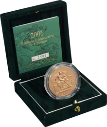 2001 Brilliant Uncirculated Gold Five Pound Coin (Quintuple Sovereign)