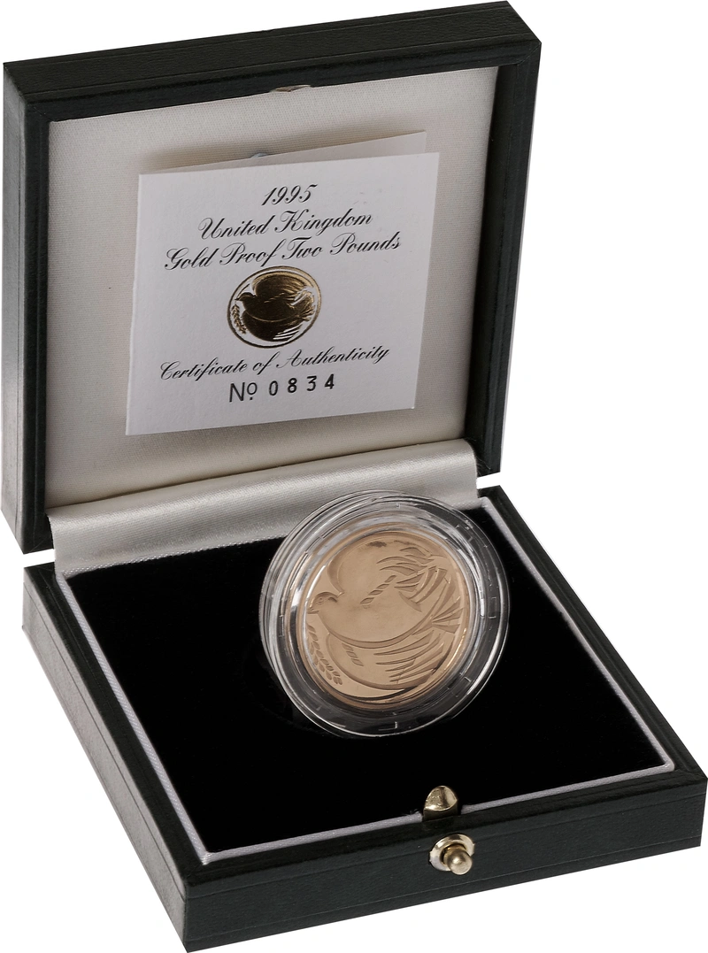 Gouden peace Dove munt WWII (box) - 1995