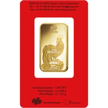 PAMP 1oz 2017 Year of the Rooster Gold Bar