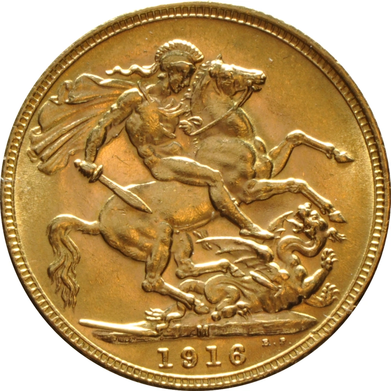 1916 Gold Sovereign Coin George V Melbourne